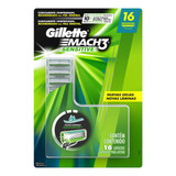 Carga Gillette Mach3 Sensitive 16 unidades